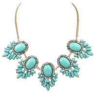 Letunia Mint Bauble Petal Burst Necklace